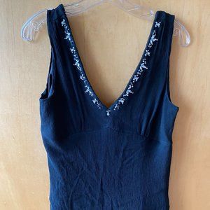 BLACK BEADED TANK TOP